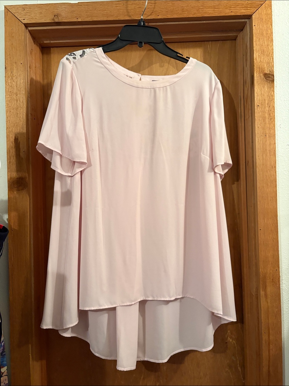 Vince Camuto Blush Pink Flutter Sleeve High-Low Tunic